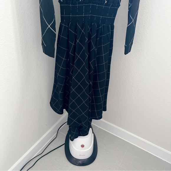 NWOT Maje Ralek Checked Asymmetric Midi Shirt Dress - Picture 6 of 11
